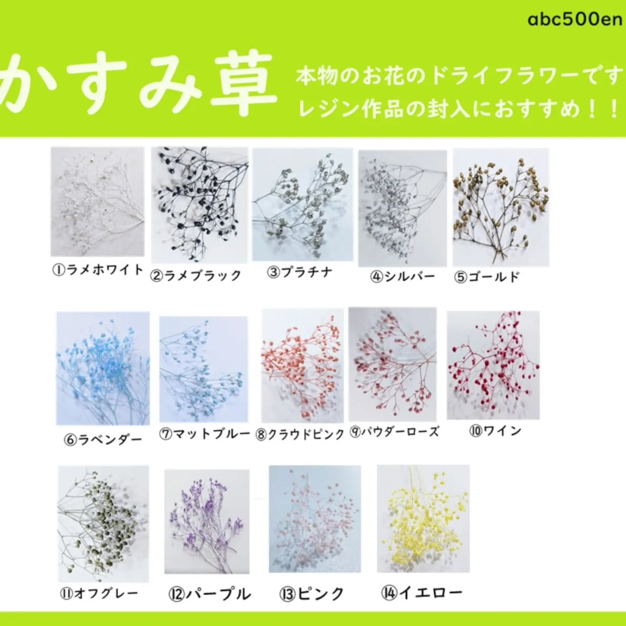 かすみ草やドライフラワーが周年祭祭では個数限定でお買い得にな...